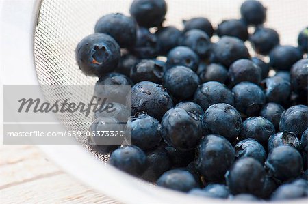 Blueberries in a sieve