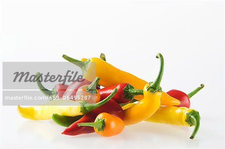 Red, Yellow and Orange Chili Peppers