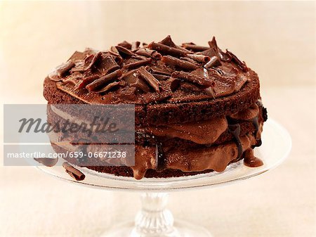 Chocolate cake with chocolate curls Chocolate cake with chocolate curls