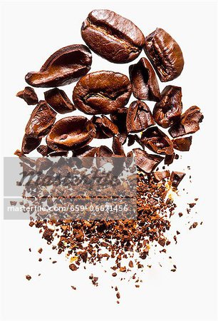 Coffee Beans Both Whole And Coarse Ground Stock Photo Masterfile Premium Royalty Free Code 659 06671456