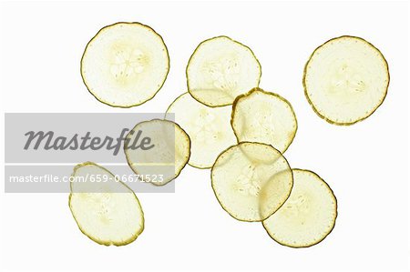 Pickled cucumber slices