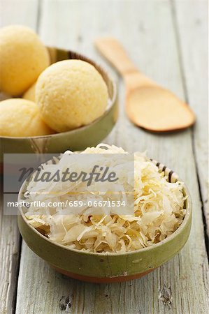 Sauerkraut and potato dumplings