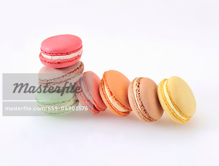 Colourful almond macaroons