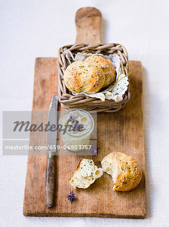 Herb rolls with herb butter