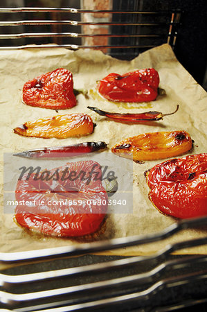 Grilled Vegetables, ready to be skinned and prepared