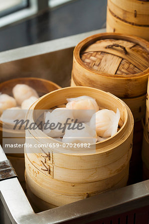 Har Gau (Chinese Shrimp Dumplings) in a Steamer Har Gau (Chinese Shrimp Dumplings) in a Steamer