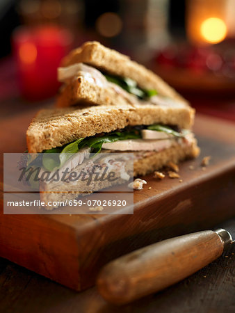 A turkey and spinach sandwich A turkey and spinach sandwich