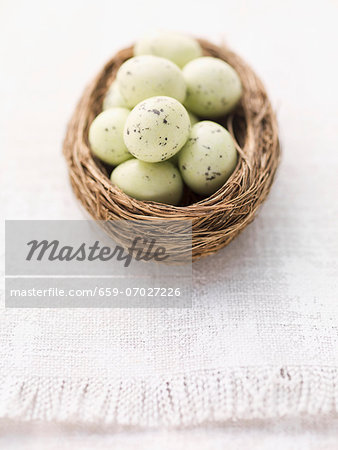 Marzipan Easter eggs in a nest Marzipan Easter eggs in a nest
