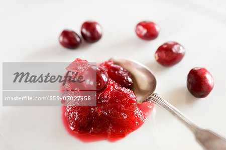 Cranberry sauce on a plate