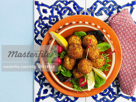 Bolinhos de bacalhau (deep-fried balls of salted cod, Portugal)