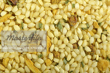 A ready-made risotto mix with almonds, curry and barberries A ready-made risotto mix with almonds, curry and barberries