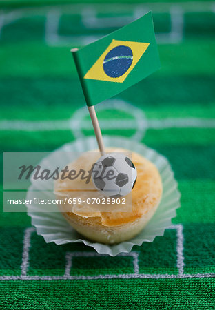Empadinhas (small pies, Brazil) with a Brazilian flag