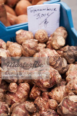 Jerusalem artichokes at the market