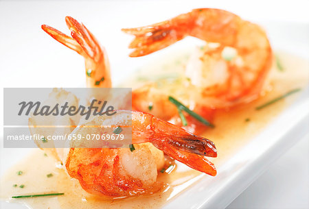 Prawns with honey and ginger sauce Prawns with honey and ginger sauce