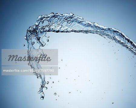 Splashing stream of water