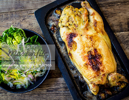 37. Whole roast chicken stuffed with salad 37. Whole roast chicken stuffed with salad