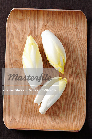 Chicory on a wooden tray