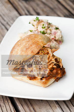 Barbecue Pulled Pork Sandwiches with a side of Coleslaw