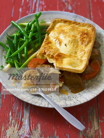 Beef Pie with carrots and green beans (England)