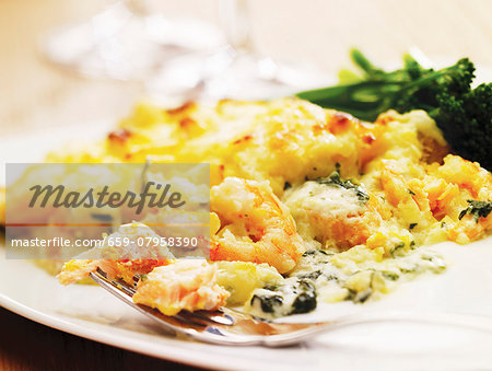 Fish pie (Baked fish dish with mashed potato topping) Fish pie (Baked fish dish with mashed potato topping)