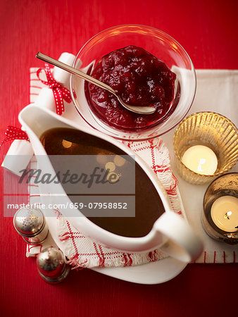 Gravy and cranberry sauce Gravy and cranberry sauce