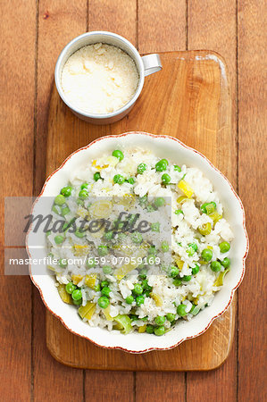 Leak and pea risotto Leak and pea risotto