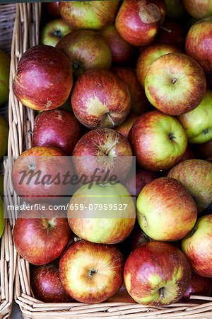 Organic apples in a basket