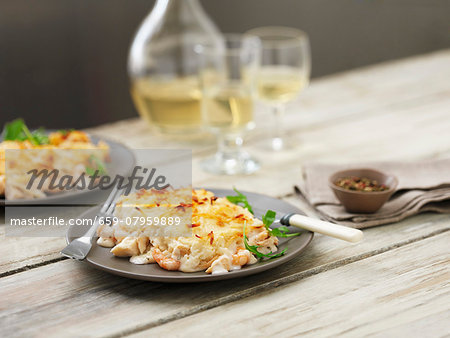 Fish pie with prawns and cod