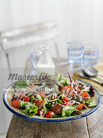 Club salad with beef and grilled bacon (USA) Club salad with beef and grilled bacon (USA)