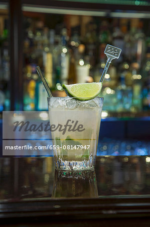 A Caipirinha on a bar A Caipirinha on a bar