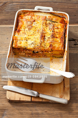 Moussaka with courgettes, potatoes and minced meat Moussaka with courgettes, potatoes and minced meat