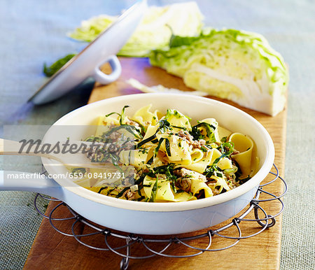 Herb pasta with minced meat (Poland)