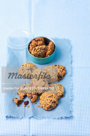 Oat cookies with cranberries and nuts