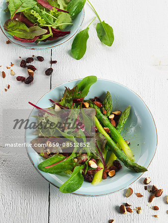 Asparagus salad with nuts and cranberry vinaigrette