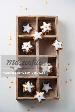 Cinnamon stars with mini sugar stars Cinnamon stars with mini sugar stars