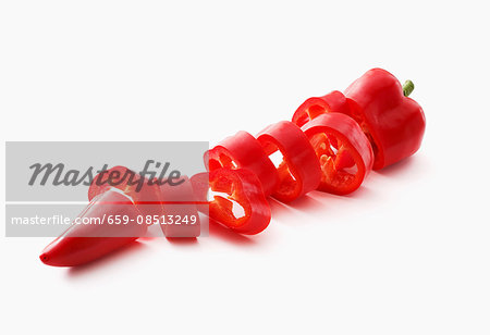 A sliced red pepper A sliced red pepper