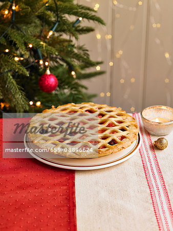 Orange And Cranberry Lattice Pie