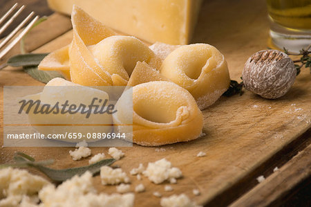 Fresh handmade tortellini stuffed with ricotta and parmigiano cheese