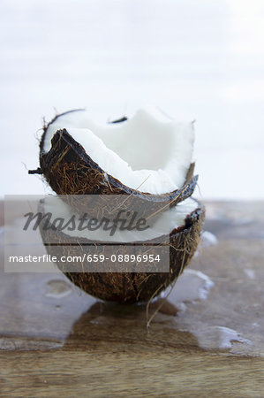Two coconut halves Two coconut halves