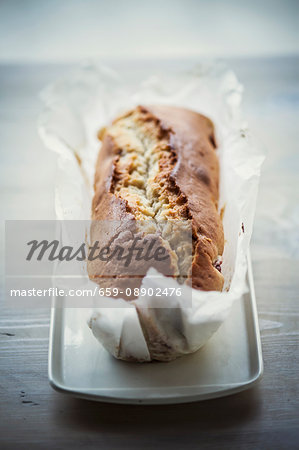 Madeira cake in baking paper