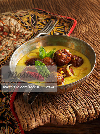 Indian lamb meatballs in a curry sauce