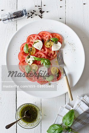 Capresse salad, half-eaten Capresse salad, half-eaten