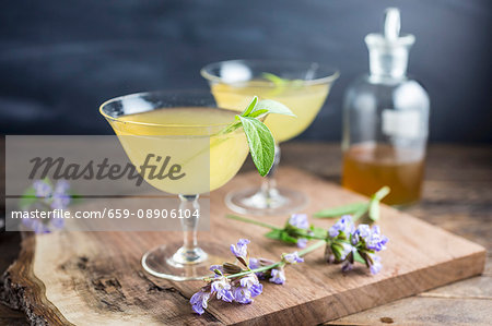 Cocktails with sage