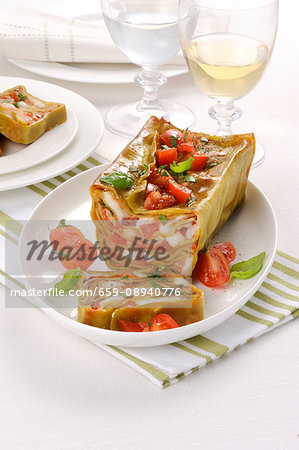 Tomato and mozzarella terrine