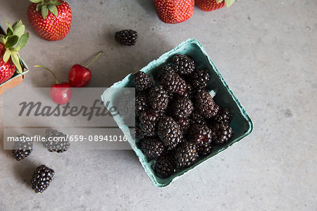Blackberries, strawberries and cherries Blackberries, strawberries and cherries