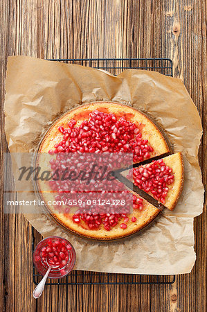 Yogurt cake with pomegranate syrup