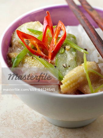 A bowl of thai curry