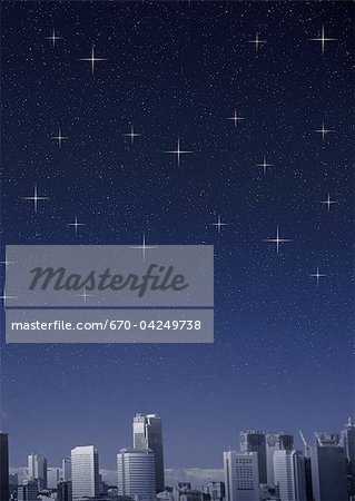 Starry Sky And City Stock Photo Masterfile Premium Royalty Free Code 670