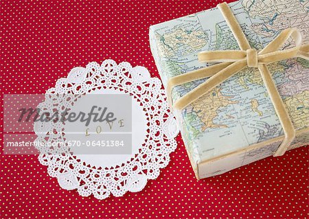 Gift box and lace paper Gift box and lace paper