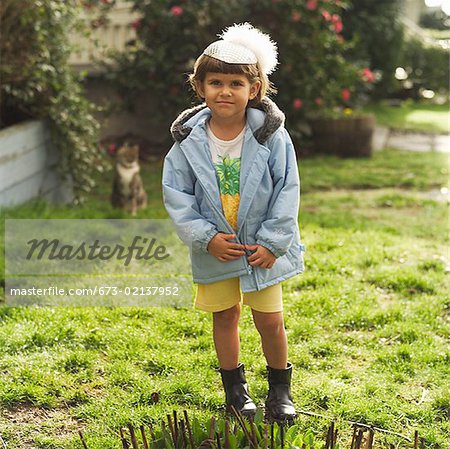 Girl wearing a party hat.